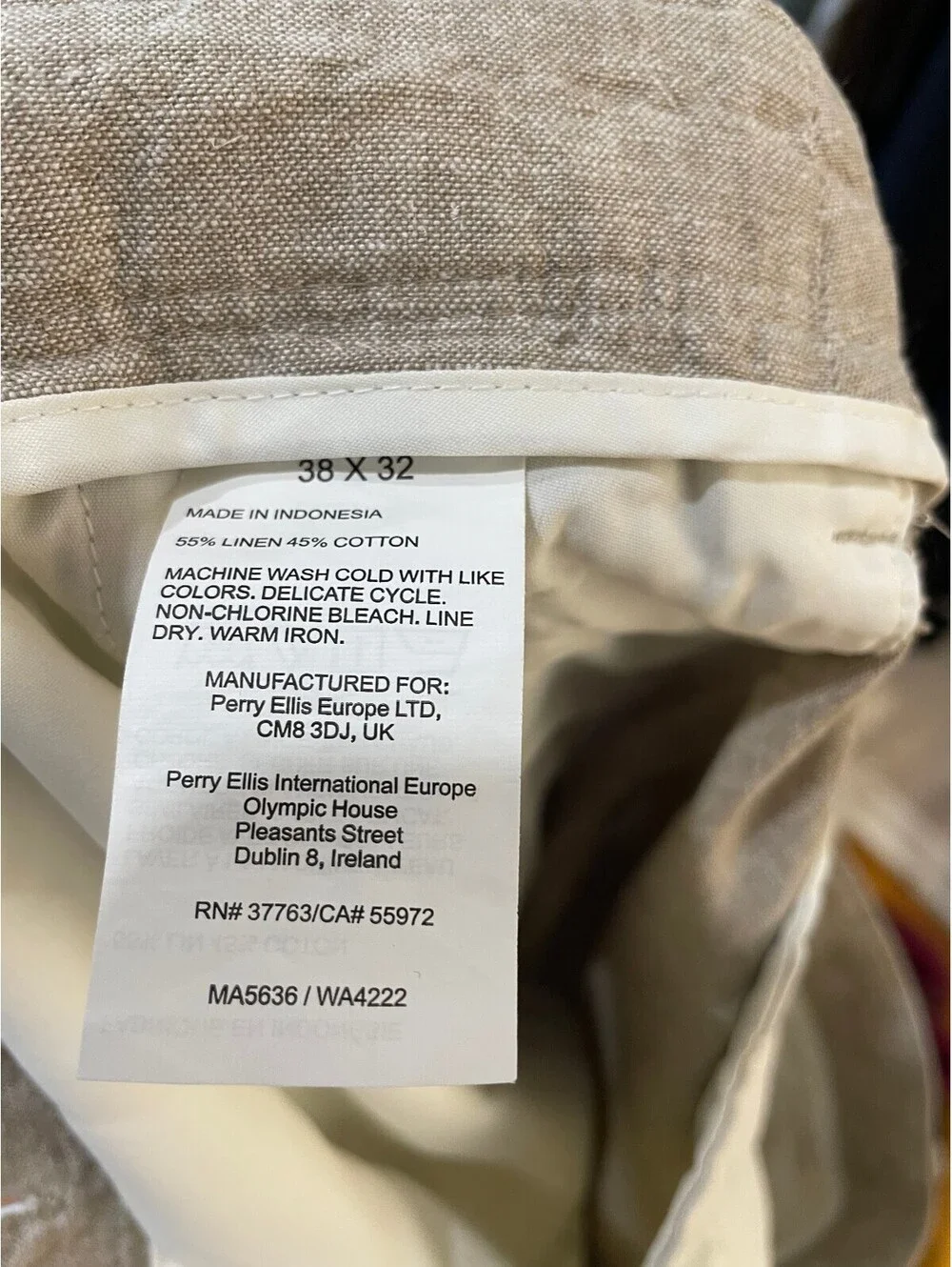 Linen Cotton Blend Trousers Coastal Old Money Summer 38